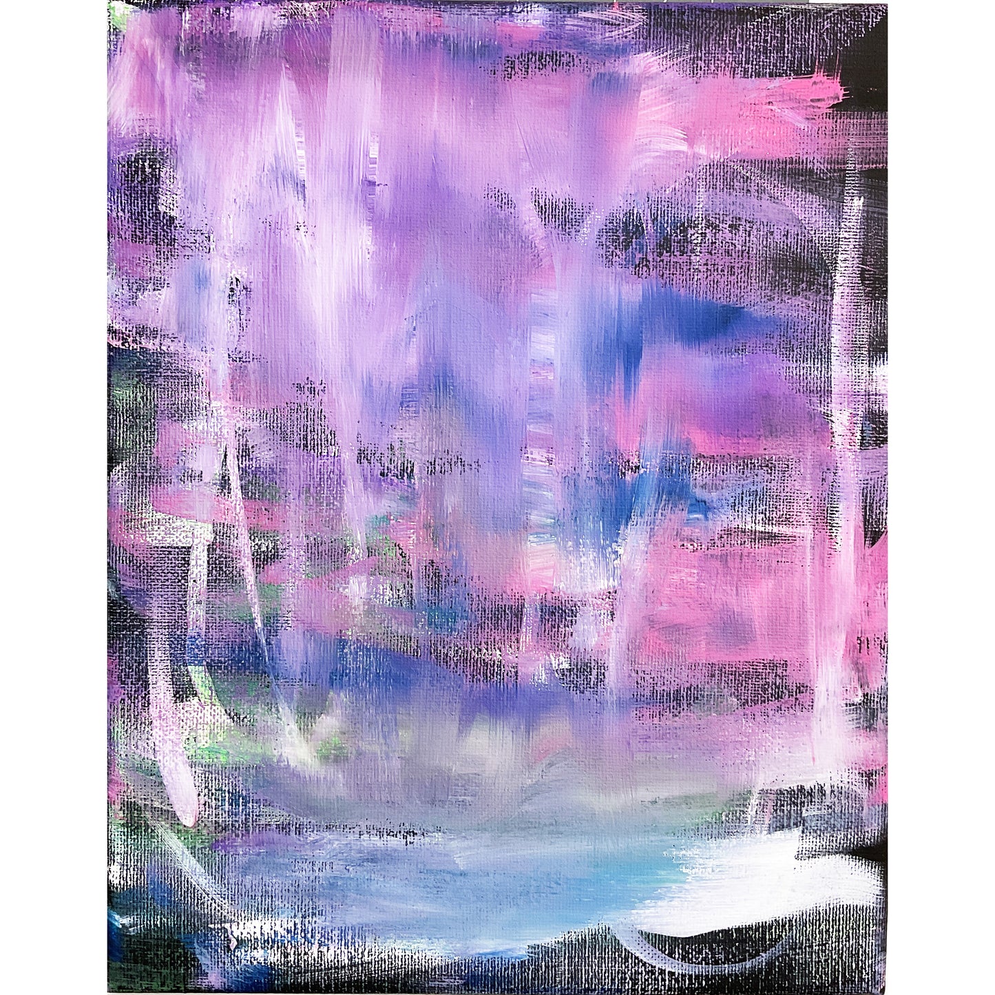 8x10 Acrylic Northern Lights Painting on Stretched Canvas by Lisa Uptain 4757