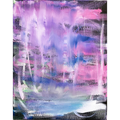 8x10 Acrylic Northern Lights Painting on Stretched Canvas by Lisa Uptain 4757