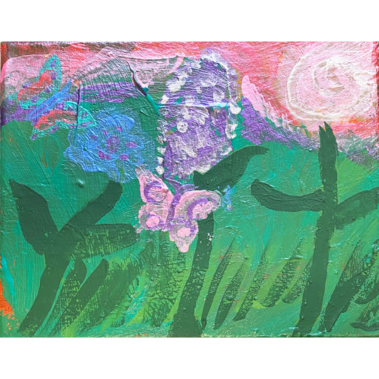 Acrylic Painting on Stretched Canvas Original Fine Art 10-inch x 8-inch Butterfly by Jeffrey Kohler-Crowe and Lukas Miller