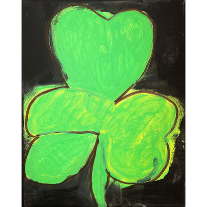 WATCH Resources Art Guild - Acrylic Painting on Stretched Canvas Original Fine Art 10-inch x 8-inch Shamrock by Emily Knoles 4534