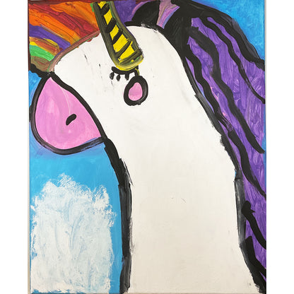WATCH Resources Art Guild - Acrylic Painting on Stretched Canvas Original Fine Art 20-inch x 16-inch Unicorn by Emily Knoles 4540