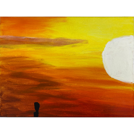 Acrylic Paint on Stretched Canvas, 16 x 12 Original Fine Art, Sunset made by Cord Watson
