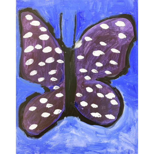 Acrylic Paint on Stretched Canvas, 20 x 16 Original Fine Art, Abstract Butterfly made by Emily Knoles
