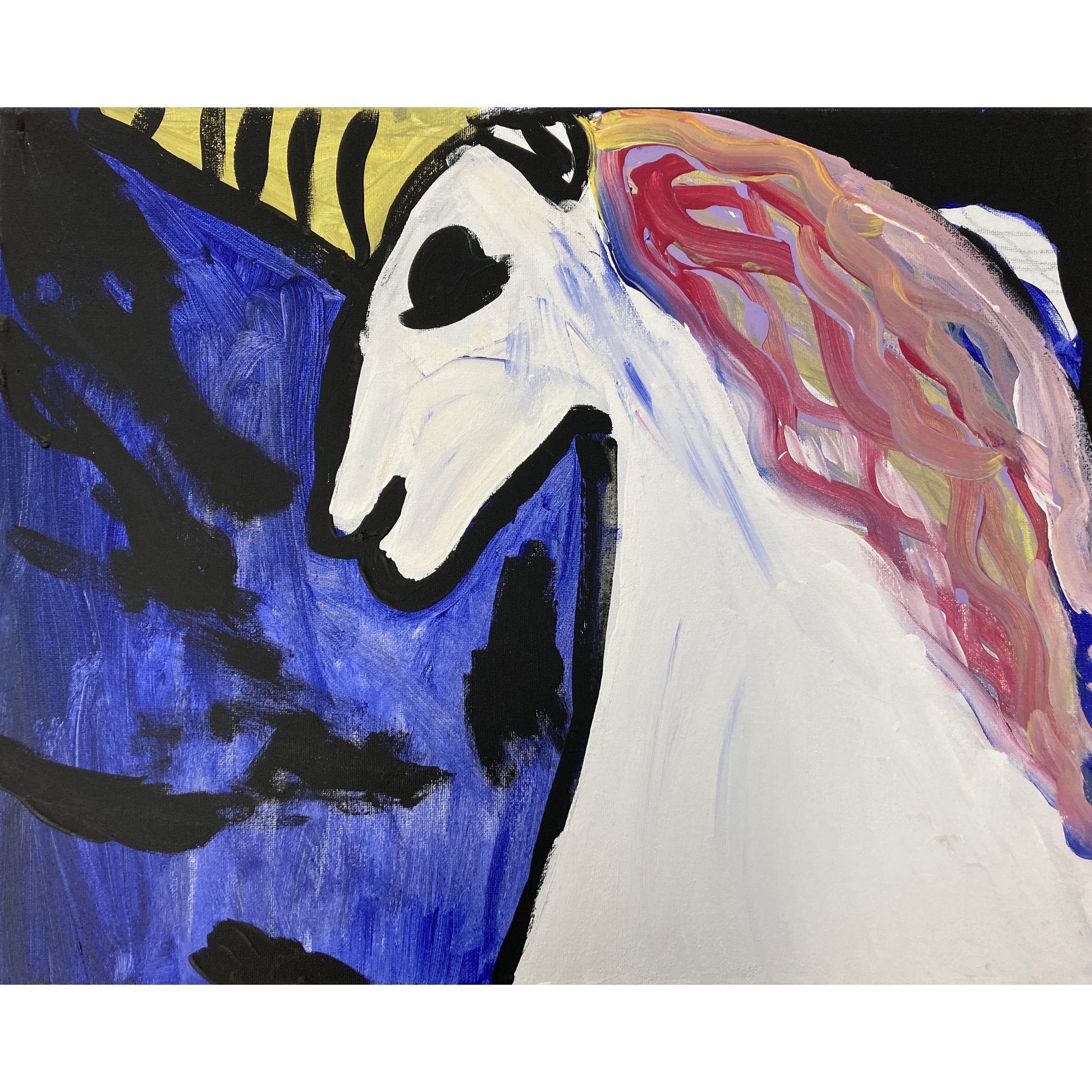 WATCH Resources Art Guild - Acrylic Paint on Stretched Canvas, 20 x 16 Original Fine Art, Abstract Unicorn made by Emily Knoles