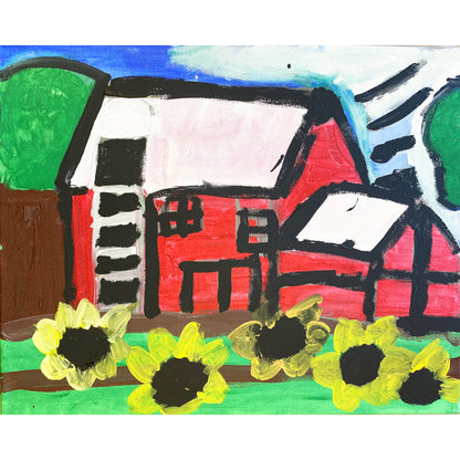 Acrylic Paint on Stretched Canvas, 20 x 16 Original Fine Art, Barn made by Emily Knoles