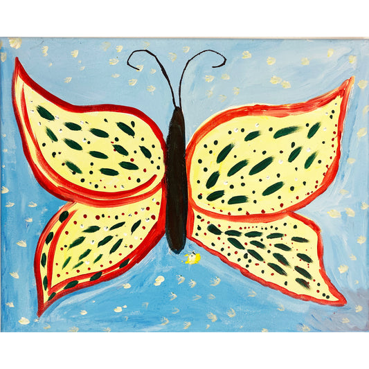 Acrylic Paint on Stretched Canvas, 20 x 16 Original Fine Art, Butterfly made by Maggie Villasenor