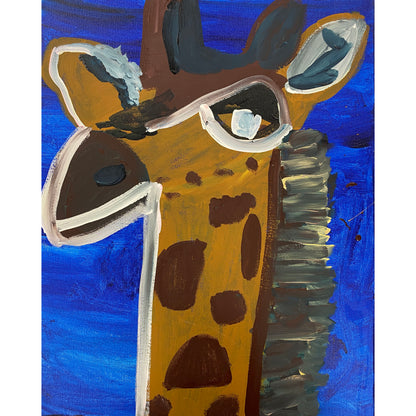 Acrylic Paint on Stretched Canvas, 20 x 16 Original Fine Art, Giraffe made by Emily Knoles