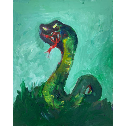 Acrylic Paint on Stretched Canvas, 20 x 16 Original Fine Art, Snake made by Jeffrey Kohler-Crowe