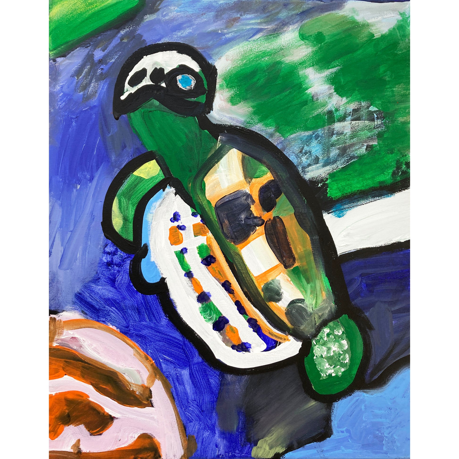 WATCH Resources Art Guild - Acrylic Paint on Stretched Canvas, 20 x 16 Original Fine Art, Turtle made by Emily Knoles