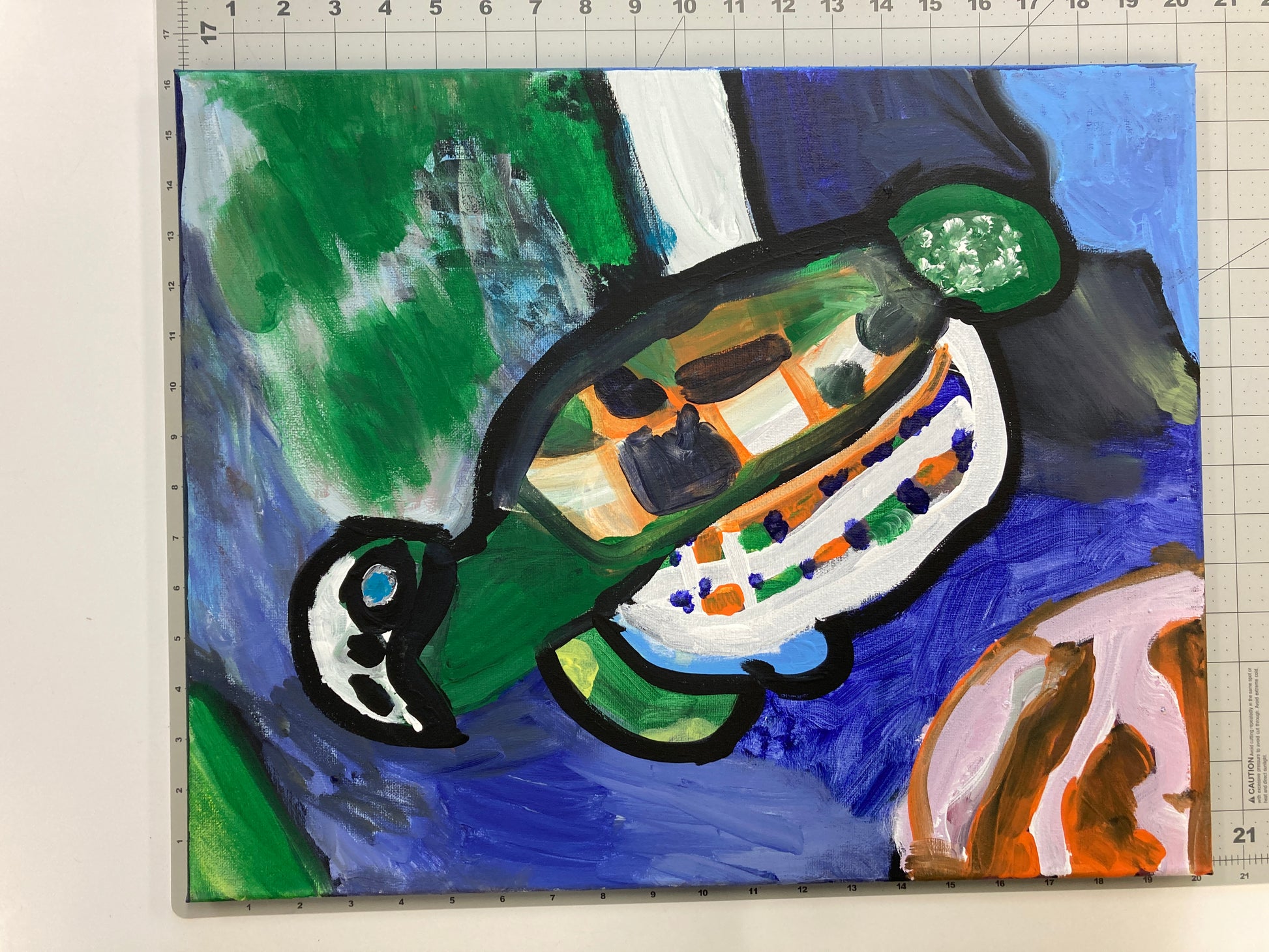 WATCH Resources Art Guild - Acrylic Paint on Stretched Canvas, 20 x 16 Original Fine Art, Turtle made by Emily Knoles