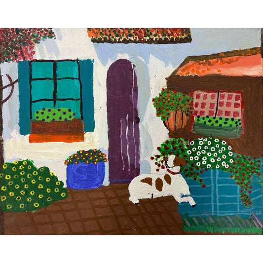 Acrylic Paint on Stretched Canvas, 20 x 16 Original Fine Art, Villa made by Gus Kipper