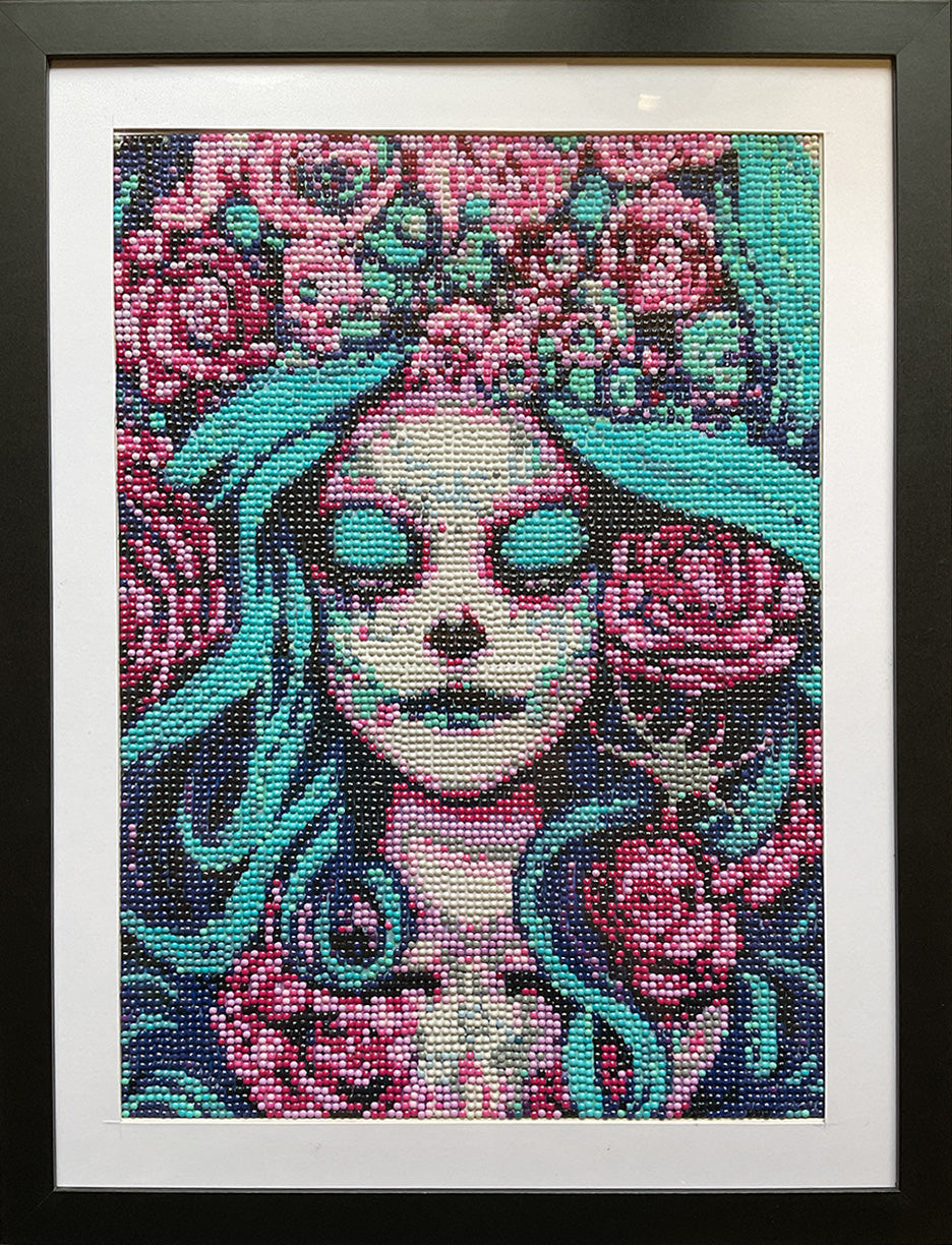 Diamond Dot Art - Framed Canvas - Handmade Crafts - 13 x 17 Day of the Dead by Eric Stacy