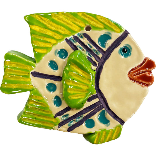 Ceramic Arts Handmade Clay Crafts 4.5-inch x 4-inch Glazed Fish by Ryan Imhoff