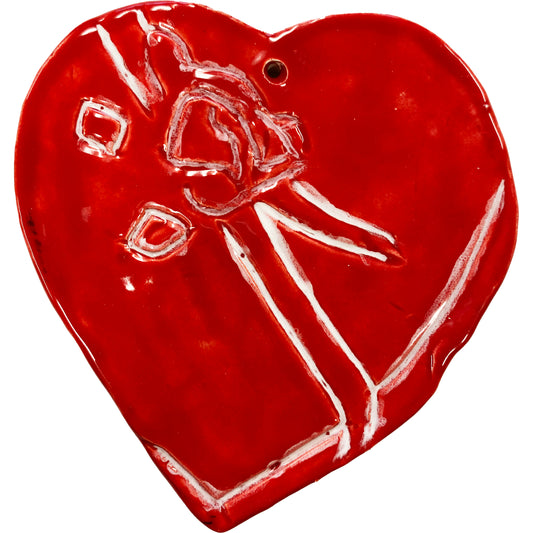 Ceramic Arts Handmade Clay Crafts 4.5-inch x 4.5-inch Glazed Heart by Eric Stacy