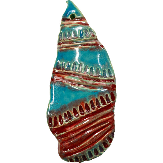 Ceramic Arts Handmade Clay Crafts 5-inch x 2-inch Glazed Fresh Fish Shell by Jennifer Evje