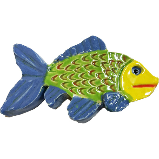 Ceramic Arts Handmade Clay Crafts 5-inch x 3-inch Glazed Fish by Cassandra Richardson