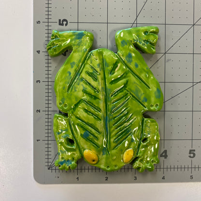 Ceramic Arts Handmade Clay Crafts 5-inch x 4-inch Glazed Frog