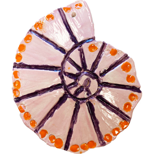 Ceramic Arts Handmade Clay Crafts 5.5-inch x 4.5-inch Glazed Shell by Loreen Bartschi