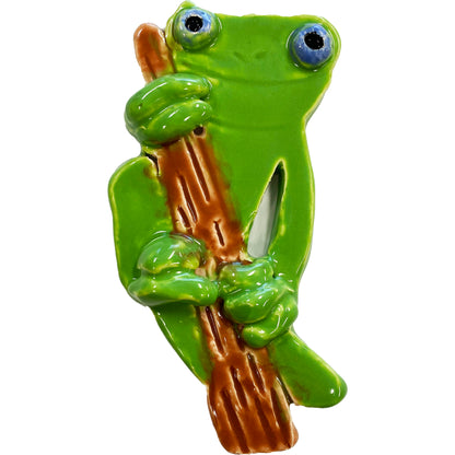 Ceramic Arts Handmade Clay Crafts 6-inch x 3-inch Glazed Frog made by Emily Knoles