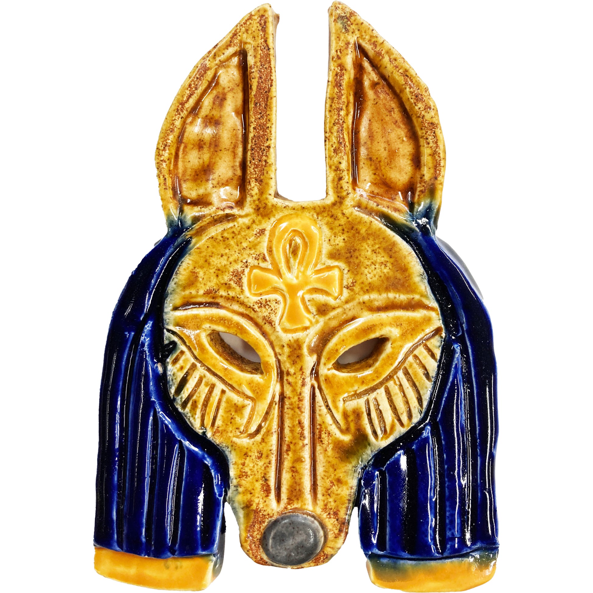 WATCH Resources Art Guild - Ceramic Arts Handmade Clay Crafts 6-inch x 4-inch Glazed Anubis made by Lisa Uptain