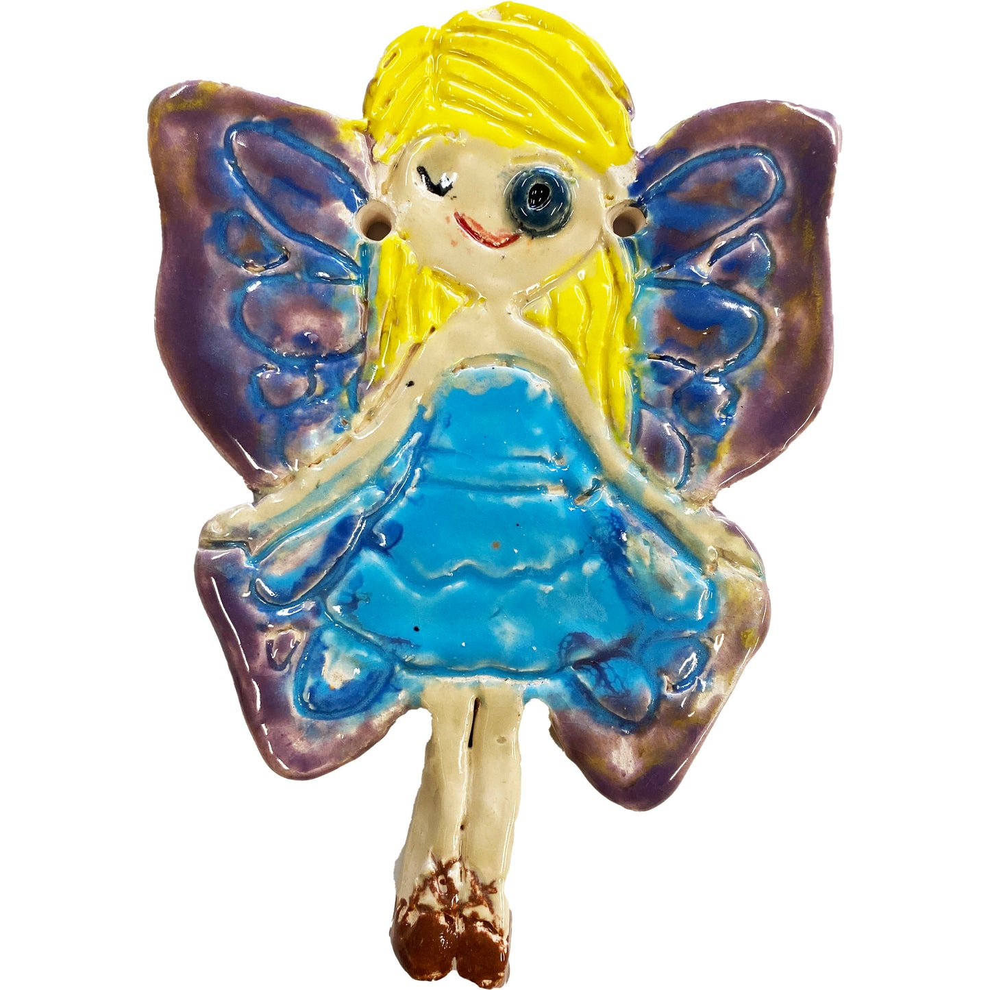 Ceramic Arts Handmade Clay Crafts 6-inch x 4-inch Glazed Fairy by Lisa Uptain and Ben Levine