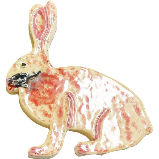 Ceramic Arts Handmade Clay Crafts 6-inch x 5-inch Glazed Rabbit by Lisa Uptain and Morgan Fox