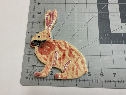 Ceramic Arts Handmade Clay Crafts 6-inch x 5-inch Glazed Rabbit by Lisa Uptain and Morgan Fox