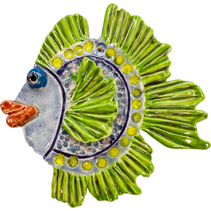 Ceramic Arts Handmade Clay Crafts 6-inch x 6-inch Fresh Fish Glazed by Jennifer Horne