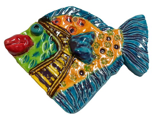 Ceramic Arts Handmade Clay Crafts 6.5-inch x 5-inch Glazed Fish by Morgan Fox
