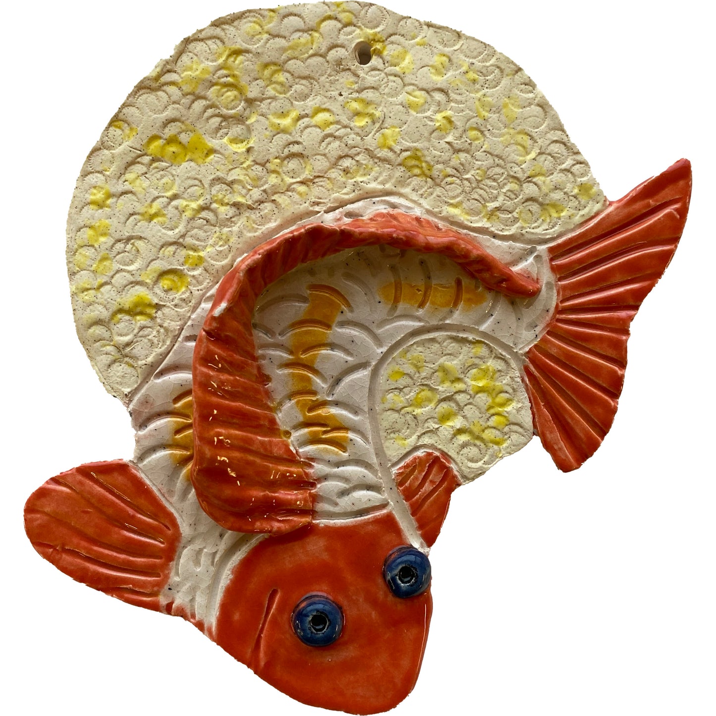 Ceramic Arts Handmade Clay Crafts 6.5-inch x 6-inch Fresh Fish Glazed by Annika Kohler-Crowe