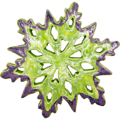 Ceramic Arts Handmade Clay Crafts 7-inch x 6-inch Glazed Christmas Snowflake by Eric Stacy and Ashley Dorsett 4722