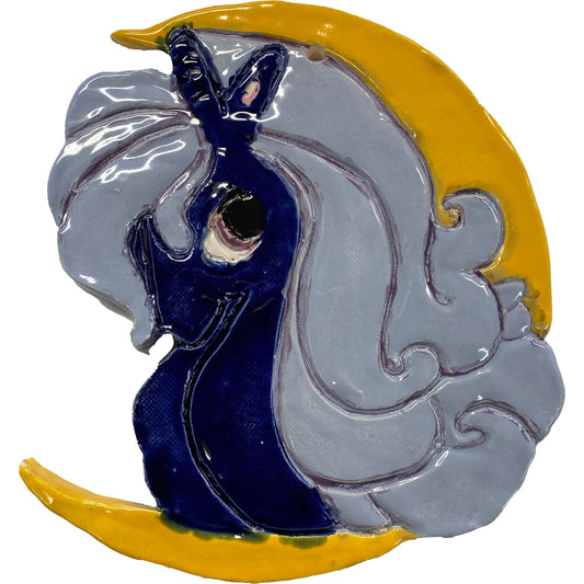 Ceramic Arts Handmade Clay Crafts 7.5-inch x 6.5-inch Glazed Unicorn made by Lisa Uptain