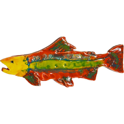 Ceramic Arts Handmade Clay Crafts 8-inch x 3.5-inch Glazed Fresh Fish by Audrey Love