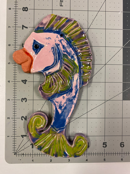 Ceramic Arts Handmade Clay Crafts 8-inch x 4-inch Glazed Fish by Cassandra Richardson and Karissa Archer