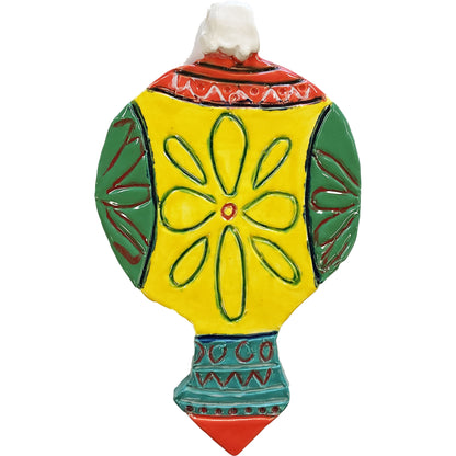 Ceramic Arts Handmade Clay Crafts 8-inch x 5-inch Glazed Christmas Ornament by Eric Stacy