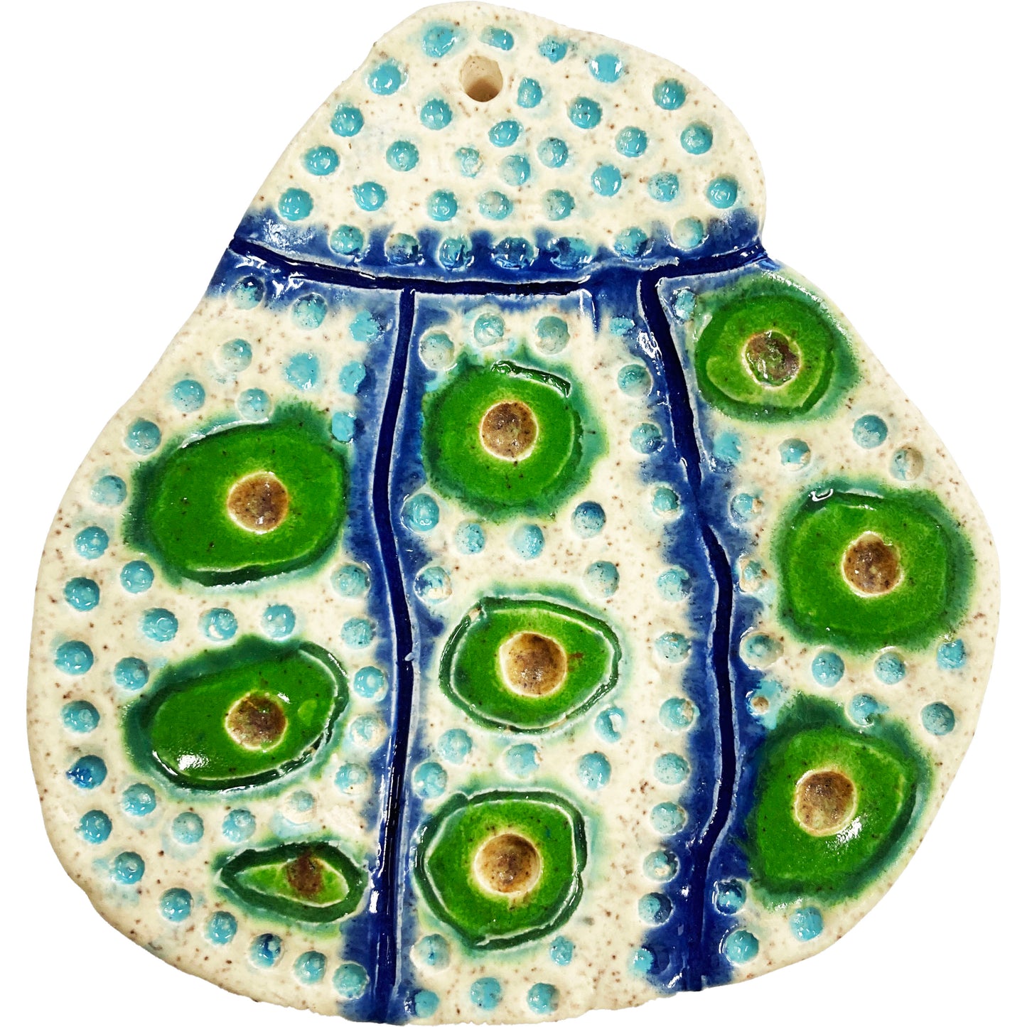 WATCH Resources Art Guild - Ceramic Arts Handmade Clay Crafts Fresh Fish 4.5-inch x 4.5-inch Glazed Plant by Cassandra Richardson