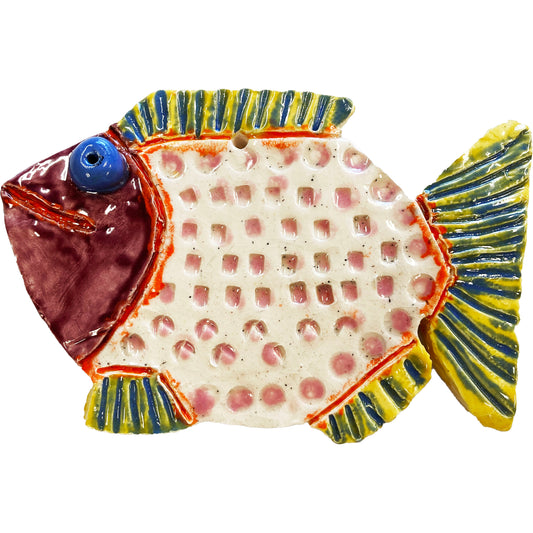 Ceramic Arts Handmade Clay Crafts Fresh Fish 6-inch x 3.5-inch Glazed by Loreen Bartschi