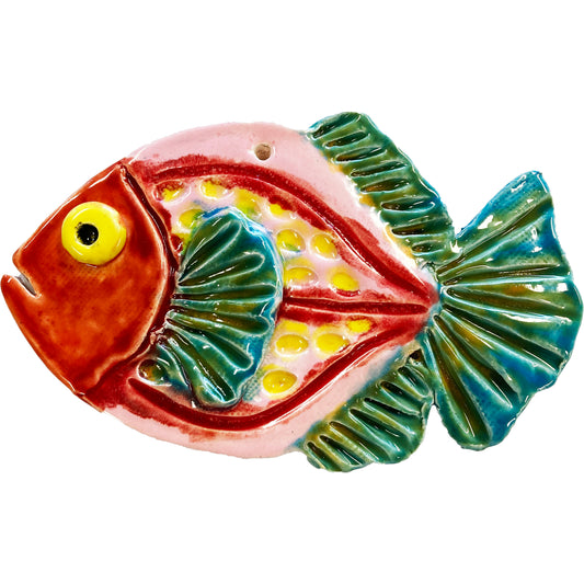 Ceramic Arts Handmade Clay Crafts Fresh Fish 6.5-inch x 4-inch Glazed by Jennifer Horne