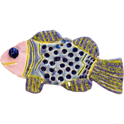 Ceramic Arts Handmade Clay Crafts Fresh Fish 7-inch x 3.5-inch Glazed by Cassandra Richardson