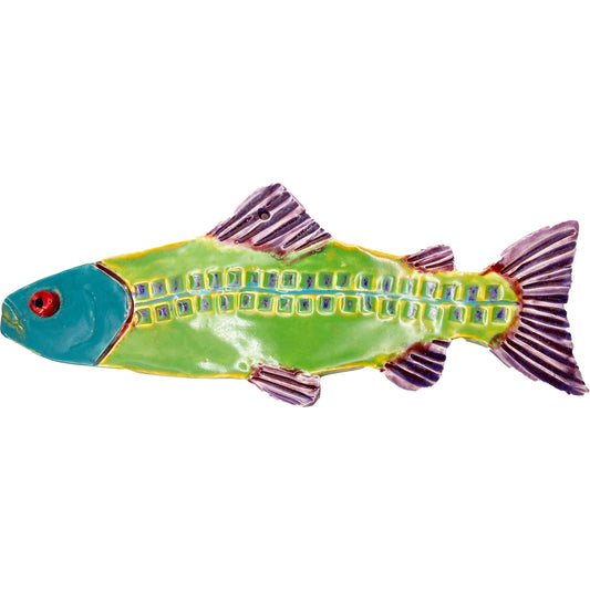 Ceramic Arts Handmade Clay Crafts Fresh Fish Glazed 10.5-inch by 4-inch made by Cassandra Richardson and Daniella Messamore