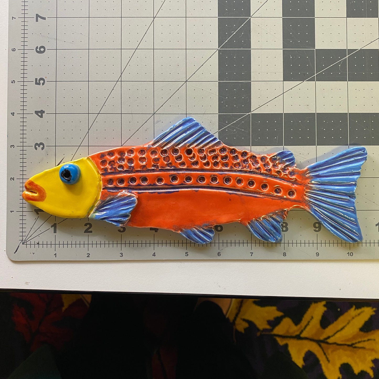 Ceramic Arts Handmade Clay Crafts Fresh Fish Glazed 11-inch by 4-inch made by Ryan Pinder