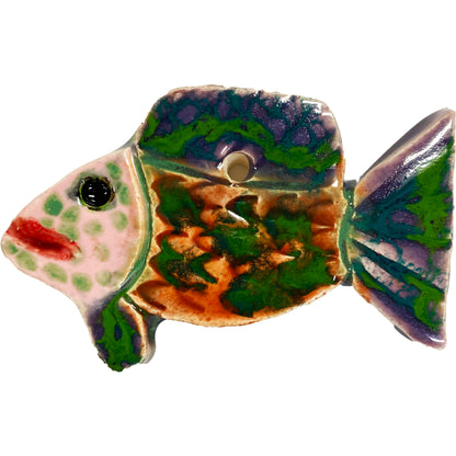 Ceramic Arts Handmade Clay Crafts Fresh Fish Glazed 3.5-inch x 2-inch by Morgan Fox and Lisa Uptain