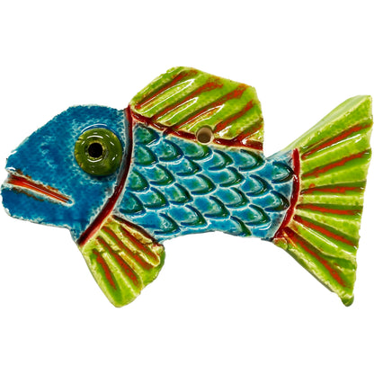 Ceramic Arts Handmade Clay Crafts Fresh Fish Glazed 3.5-inch x 2.5-inch by Lisa Uptain