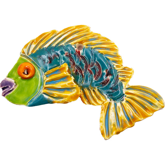 Ceramic Arts Handmade Clay Crafts Fresh Fish Glazed 5-inch by 3-inch made by Ben Levine and Lisa Uptain