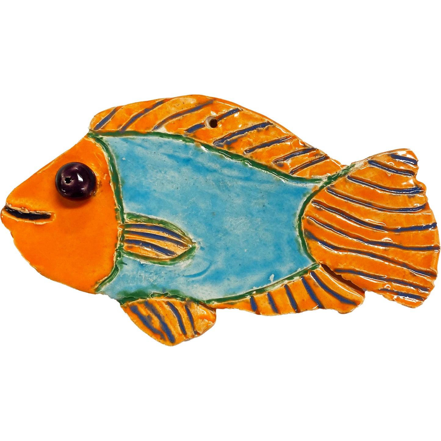 Ceramic Arts Handmade Clay Crafts Fresh Fish Glazed 5-inch x 3-inch by Cassandra Richardson