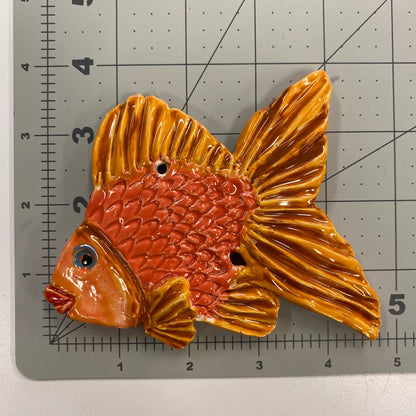 Ceramic Arts Handmade Clay Crafts Fresh Fish Glazed 5-inch x 4-inch by Ben Levine