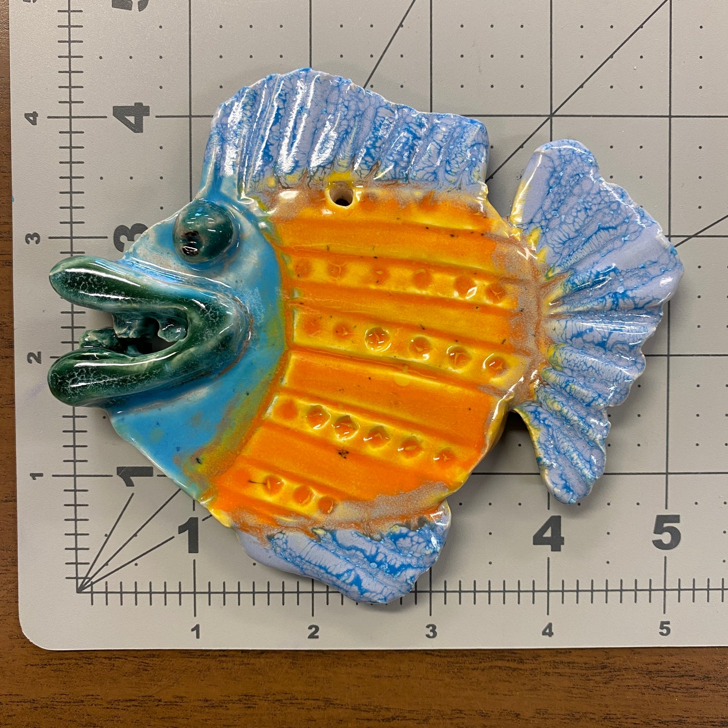 Ceramic Arts Handmade Clay Crafts Fresh Fish Glazed 5-inch x 4.5-inch by Ryan Pinder