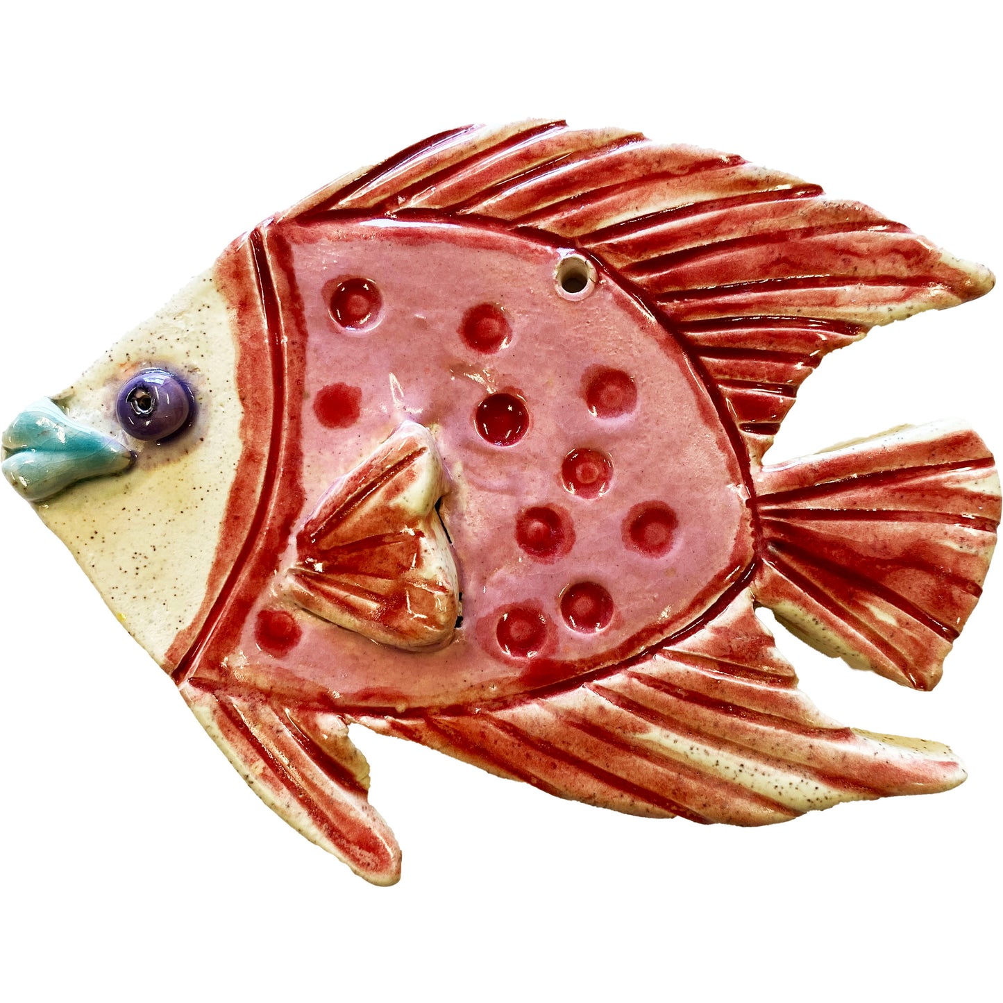 Ceramic Arts Handmade Clay Crafts Fresh Fish Glazed 5.5-inch x 4.5-inch made by Jennifer Horne