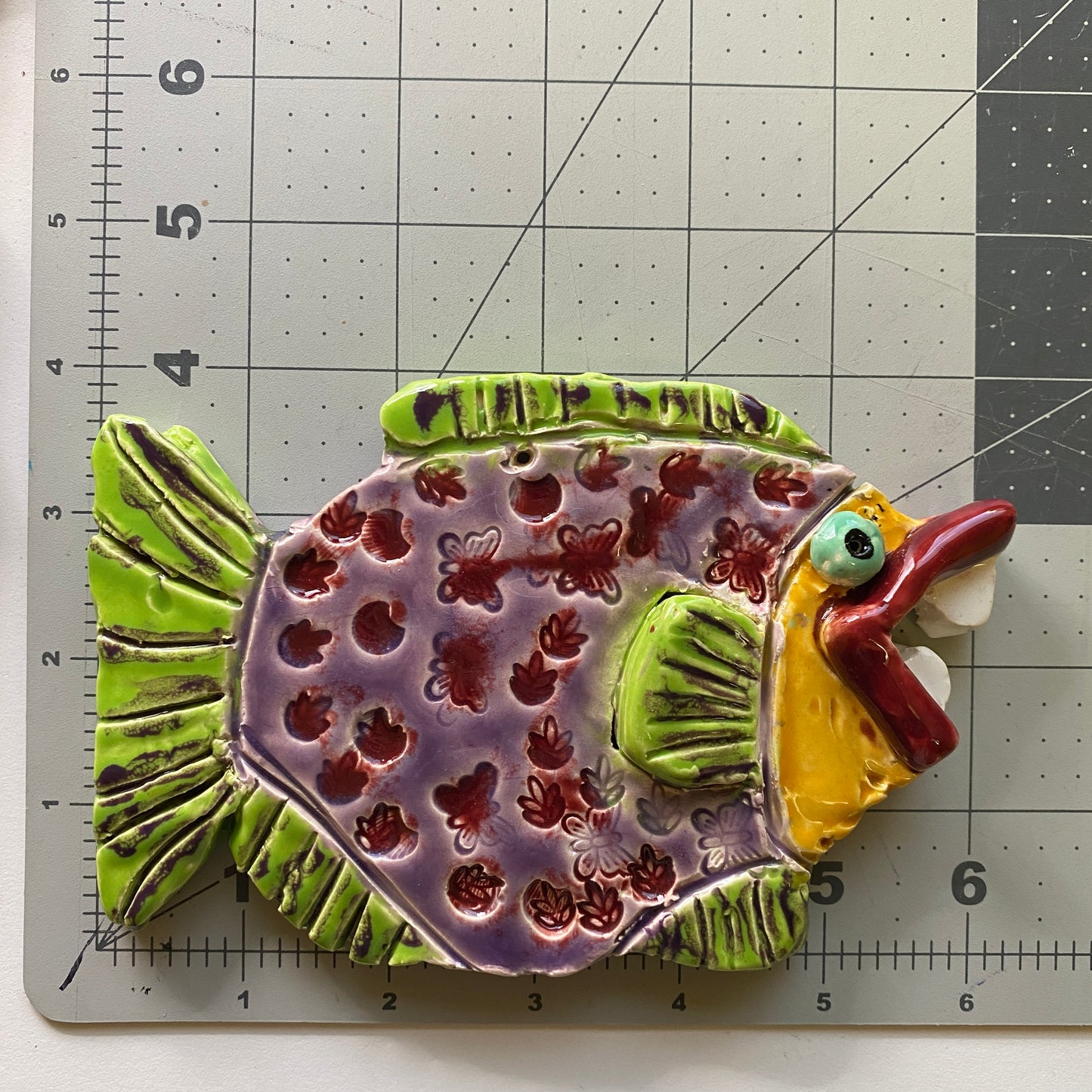 Ceramic Arts Handmade Clay Crafts Fresh Fish Glazed 6-inch by 4-inch made by Terri Smith