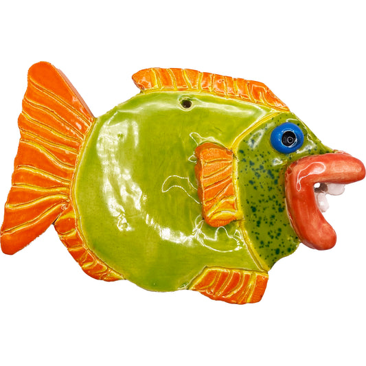Ceramic Arts Handmade Clay Crafts Fresh Fish Glazed 6-inch by 4-inch